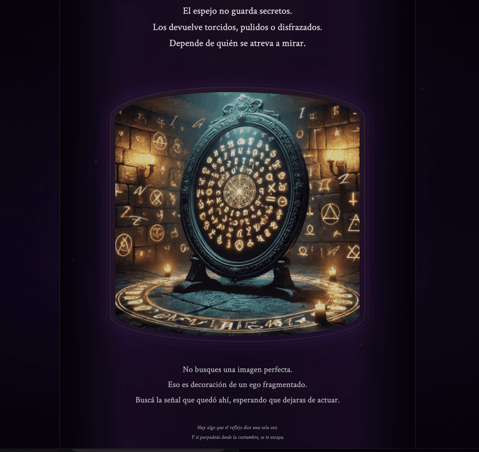 Experiencia narrativa del Espejo en el Universo MPA