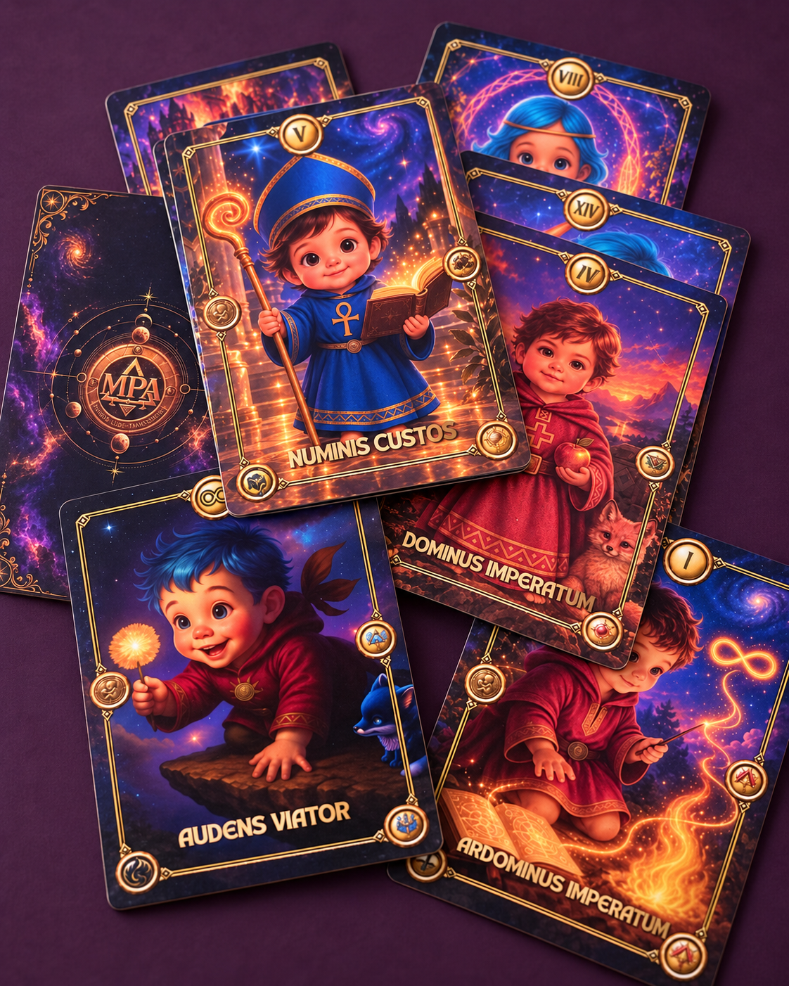 Producto físico del Tarot MPA: composición del mazo Infants